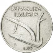 Italy, 10 Lire, 1954, Rome, AU(55-58), Aluminum, KM:93