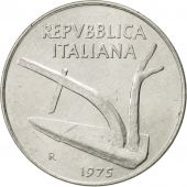 Italy, 10 Lire, 1975, Rome, AU(55-58), Aluminum, KM:93