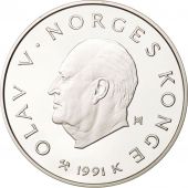 Norway, Olav V, 100 Kroner, 1991, MS(65-70), Silver, KM:433