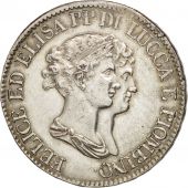 ITALIAN STATES, LUCCA, Felix and Elisa, 5 Franchi, 1807, Firenze, KM 24.3