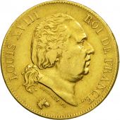 France, Louis XVIII, 40 Francs, 1818, Lille, TTB, Or, KM:713.6, Gadoury 1092