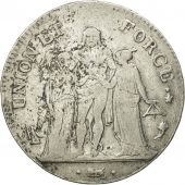 France, Union et Force, 5 Francs, 1795, Paris, TB, Argent, KM:639.1, Gadoury:563