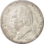 France, Louis XVIII, 5 Francs, 1824 W, Lille, Argent, KM:711.13