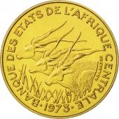 tats de lAfrique centrale, 5 Francs, 1973, Paris, FDC, Aluminum-Bronze, KM:E1