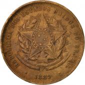 Brazil, 20 Reis, 1889, EF(40-45), Bronze, KM:490