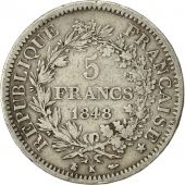 France, Hercule, 5 Francs, 1848, Bordeaux, VF(30-35), Silver, KM:756.4