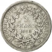 France, Hercule, 5 Francs, 1870, Paris, VF(30-35), Silver, KM:820.1, Gadoury:745