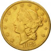 tats-Unis, Liberty Head, $20, Double Eagle, 1875, Carson City, TTB, KM 74.2