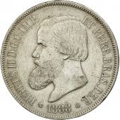 Brazil, Pedro II, 2000 Reis, 1888, AU(50-53), Silver, KM:485