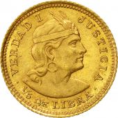 Coin, Peru, 1/5 Libra, Pound, 1925, Lima, AU(55-58), Gold, KM:210