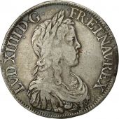 Monnaie, France, Louis XIV, cu  la mche longue, Ecu, 1649, Paris, Gadoury 202