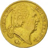 Coin, France, Louis XVIII, 20 Francs, 1818, Paris, VF(30-35), Gold, KM 712.1