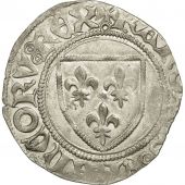 Monnaie, France, Charles VI, Blanc Gunar, TB+, Billon