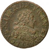 Coin, France, Double Tournois, 1629, Paris, VF(30-35), Copper, CGKL:396