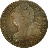 Monnaie, France, 2 sols franois, 2 Sols, 1791, Paris, B+, Bronze, KM:603.1
