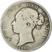 Coin, Great Britain, Victoria, 1/2 Crown, 1886, F(12-15), Silver, KM:756