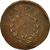 Coin, France, ANTWERP, 10 Centimes, 1814, Anvers, VF(20-25), Bronze