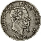 Monnaie, Italie, Vittorio Emanuele II, 5 Lire, 1870, Rome, TB+, Argent, KM:8.4