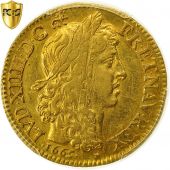 Coin, France, Louis XIV, Louis dor au buste juvnile, tte laure, 1665,Paris