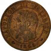 Coin, France, Napoleon III, Centime, 1856, Strasbourg, AU(50-53), KM 775.3