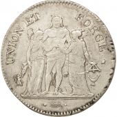 France, Union et Force, 5 Francs, An 10 K, Bordeaux, Argent, KM:639.5