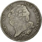 Coin, France, cu de 6 livres franois, 1793, Paris, VF(30-35), KM 615.1