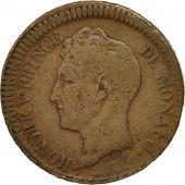 Monnaie, Monaco, Honore V, Decime, 1838, Monaco, TB+, Cuivre, Gadoury:MC105