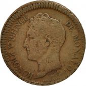 Coin, Monaco, Honore V, Decime, 1838, Monaco, VF(30-35), Copper, KM:97.1