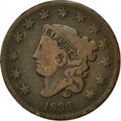 Monnaie, tats-Unis, Coronet Cent, Cent, 1833, U.S. Mint, Philadelphie, TB+