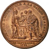 Monnaie, France, Mdaille, 1791, Monneron - Serment de Louis XVI, TTB+, Bronze