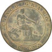 Espagne, Gouvernement Provisoire, 5 Centimos, 1870, KM:662