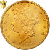tats-Unis, Liberty Head, $20, Double Eagle, 1907, PCGS MS64, KM:74.3