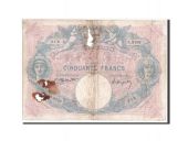 France, 50 Francs Bleu et Rose, Juillet 1923, KM:64g