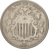 tats-Unis, Shield Nickel, 5 Cents, 1867, U.S. Mint, Philadelphia, TTB