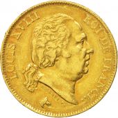 France, Louis XVIII, 40 Francs, 1816, Perpignan, EF(40-45), Gold