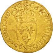 France, Charles IX, Ecu dor, 1566, La Rochelle, TTB+, Or, Sombart:4904