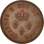 France, Charles X, 2 Francs, Essai par Moreau, AU(55-58), Bronze, Mazard:899a