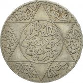 Morocco, Yusuf, 1/2 Rial, 5 Dirhams, 1913, bi-Bariz, Paris, AU(55-58), Silver