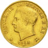 tats italiens, KINGDOM OF NAPOLEON, 20 Lire, 1812, Milan, TTB, Or, KM:11