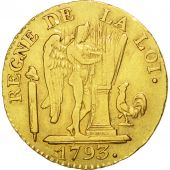 France, 24 livres Convention, 1793, Paris, VF(30-35), Gold, KM:626.1