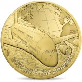 France, Monnaie de Paris, 50 Euro, Avion A380, 2017, MS(65-70), Gold