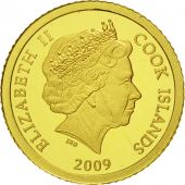 les Cook, Elizabeth II, 5 Dollars, 2009, Valcambi, FDC, Or, KM:1523