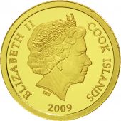 les Cook, Elizabeth II, 5 Dollars, 2009, Valcambi, FDC, Or, KM:1525