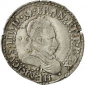 France, Henri III, Demi Franc, 1587, Limoges, EF(40-45), Silver, Sombart:4716
