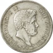 tats italiens, NAPLES, Ferdinando II, 120 Grana, 1843, TTB, Argent, KM:346