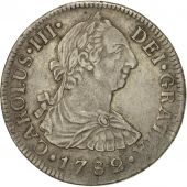 Mexique, Charles III, 2 Rales, 1782, Mexico City, TTB, Argent, KM:88.2