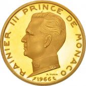 Monaco, Rainier III, 5 Francs, 1966, ESSAI, MS(63), Gold, KM:E55, Gadoury:152