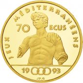 France, Ephbe dAgde, 500 Francs-70 Ecus, 1993, Paris, MS(65-70), Gold