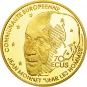 France, Jean Monnet, 500 Francs-70 Ecus, 1992, Paris, FDC, Or, KM:1013