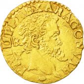 ITALIAN STATES, Philip II, Scudo, IBR/VP, Naples, EF(40-45), Gold, CNI:471